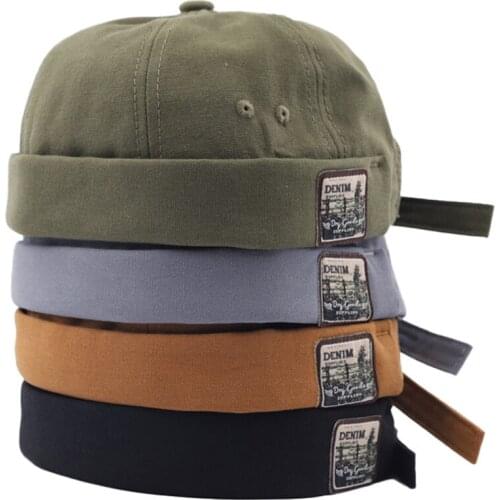 New Fashion Dome Hat Solid Color Patch Skullcap Beanie for Unisex Retro Crimping Brimless Caps Autumn Casual Hip Hop Hats