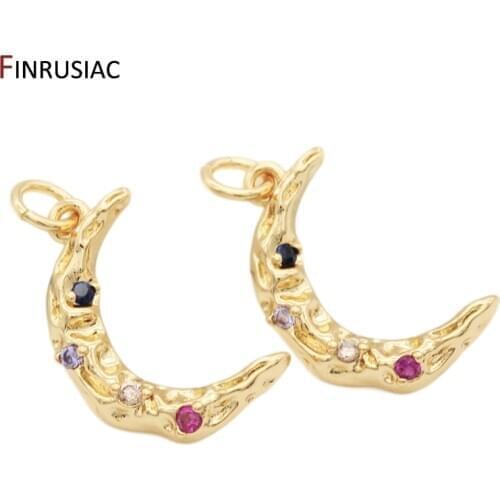 2020 New Designer Crescent Moon Pendant Charm For Jewelry Making DIY Bracelet Necklace Earrings Accessories Real Gold Plated