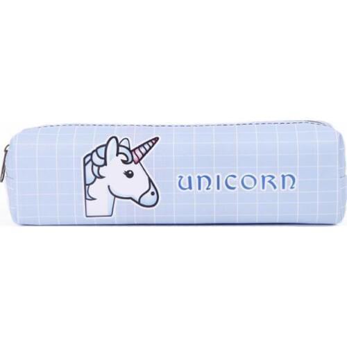 Unicorn new style blue cute pencil case for boys and girls pencil bags children cartoon school supplies stationery nylon estojo