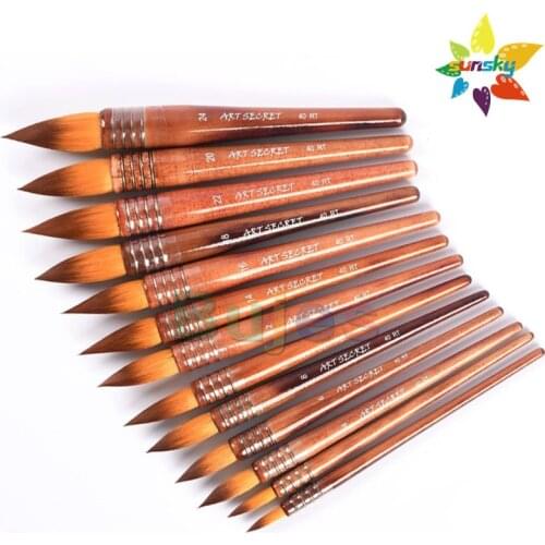 Original Artsecret 40RT Nylon Watercolor brush Beginner hand drawn Round head Acrylic paint Art student professional mop brush