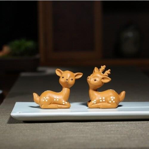 Sand tea pet deer sculpture tea tray longevity furnishing articles small collectables - autograph can be customized