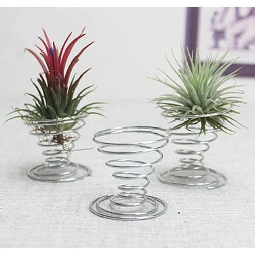 3pcs/lot Stainless Steel Air Plant Stand Container Tillandsia Holder Tabletop Plant Display Rack Vase Pot