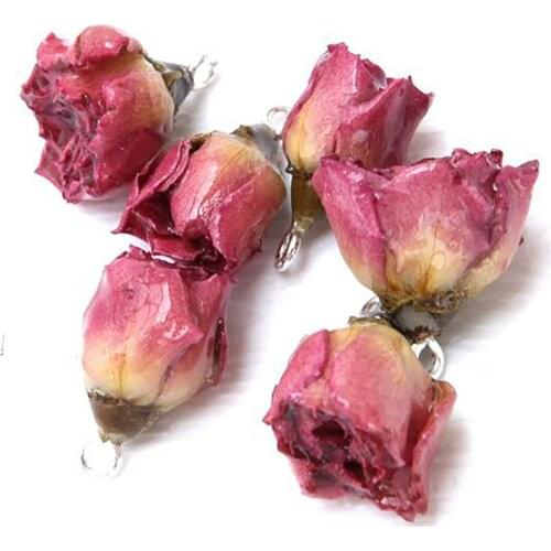 2 PCs/lot Handmade Resin Jewelry Real Flower Pendants Lilac Rose Charms For DIY Making Earrings Necklace Jewelry Finding Making
