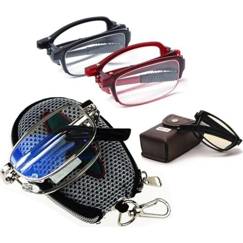 Folding Reading Glasses With Case For Men Women Clear Lens Presbyopia Eyeglasses Magnifier Spectacles Diopter +1.0 ~ +4.0