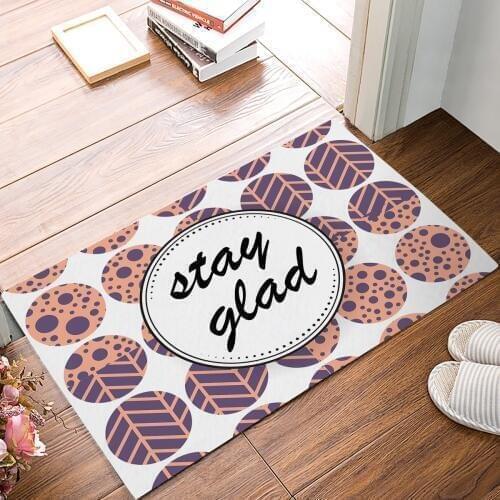 Stay Glad - Round Flower Leaves Dot Pattern Door Mats Kitchen Floor Bath Entrance Rug Mat Absorbent Indoor Bathroom Rubber