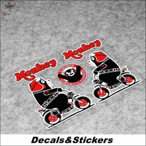 NO.L376 Monkey Kumamon Bicycle 3M Reflective Modified Stickers Waterproof Decals Car Racing Motorcycle Scratches Cover