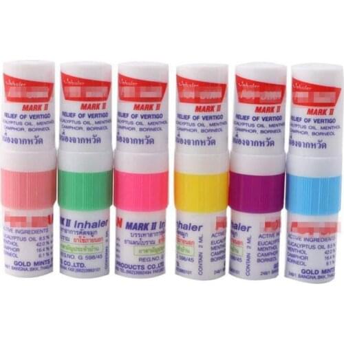Thailand Herbal Nasal Inhaler Stick Mint Cylinder Essential Oil Nasal Inhaler Asthma Refreshing Brain Stick Random Send