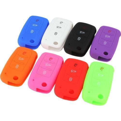 Universal Silicone Vehicle Car Key Cover Case Shell Fit for Bora Jetta for POLO GOLF Passat for Skoda Superb Octavia A5 Fabia