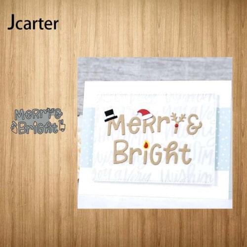 Merry Bright Letters Metal Cutting Dies for Scrapbooking Craft Stencil Handmade Make Album Paper Model Mould Mold Decor Template