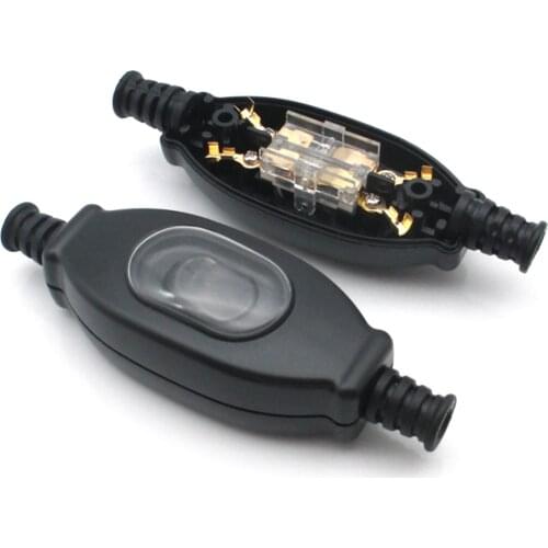 1Pcs 3A 250V Waterproof In Line Switch Cord Switch Round Wire Silver Contact Double Cut Switch Dust Switch