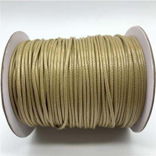 0.5/0.8/1/1.5/2mm Khaki Waxed Cotton Cord Waxed Thread Cord String Strap Necklace Rope For Shamballa Bracelet Making
