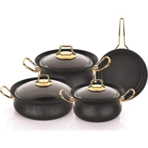 WbSchafer 7 Pieces. Kessel Cookware Set-Navy Blue-01425