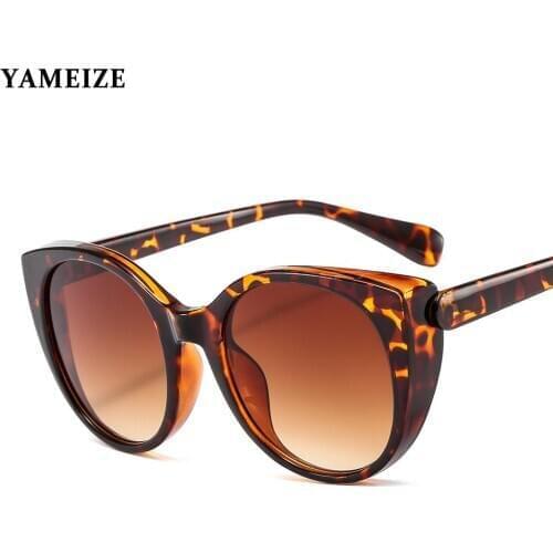 YAMEIZE 2021 Trend Fashion Cat Eye Sunglasses Women Brand Design Oversized Sun Glasses Retro Classic Eyeglasses Lentes De Sol UV