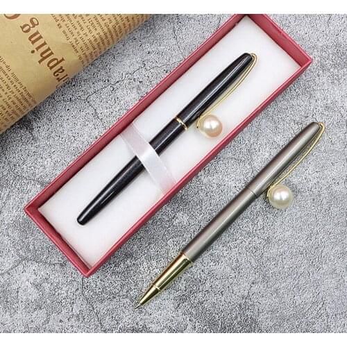Japan And Korea Fashion Pearl Metal Signature Pen,signature Pen, Personalized Gift Pen, Gel Pen