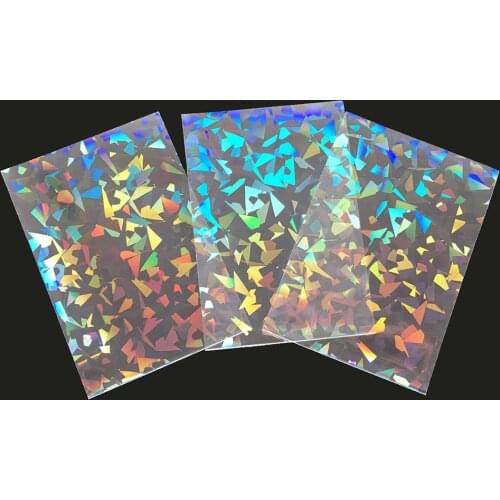 100PCS/Lot AEGIS GUARDIAN Broken Gemstone Glass Laser 61x88mm Card Sleeves YGO Protector Holographic Foil Protective Film Tarot