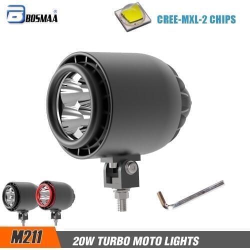 Bosmaa M211 Turbo LED Headlight Spotlight 3400Lm 6000K White For Car Motorcycle Fog Light Headlamp Hunting Driving Lamp 1set