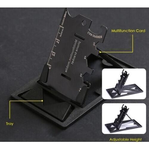 1 Pcs Stainless Steel Mobile Phone Holder Stand EDC Mini Card Knife Multifunctional Folding Phone Bracket Can Beer Bottle Opener