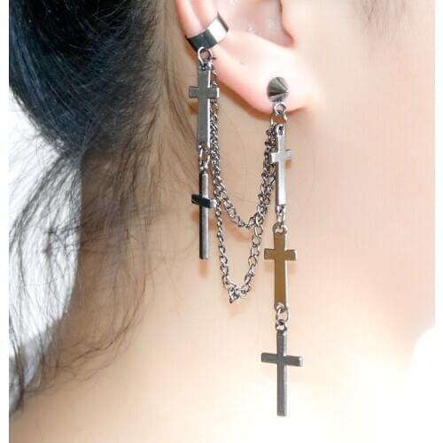1pcs Punk Earrings for Women Classic Christian Chain Earrings Cross Drop Dangle Earrings Vintage Statement Jewelry bijoux femme