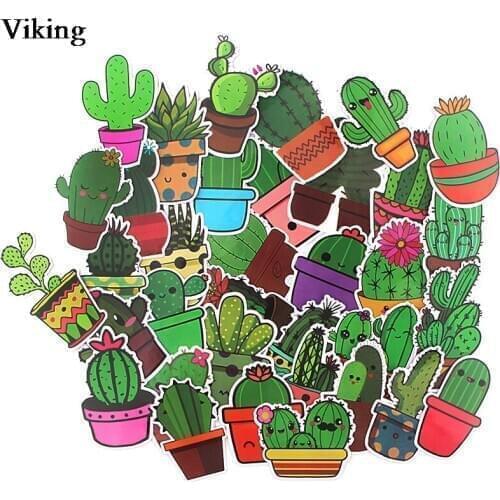 10sets/lot Cactus Cute Stickers 36 Pcs/set PVC Stickers For Diary Notebook Cool Wall Window Sticker Laptop Decals Stickers G0203