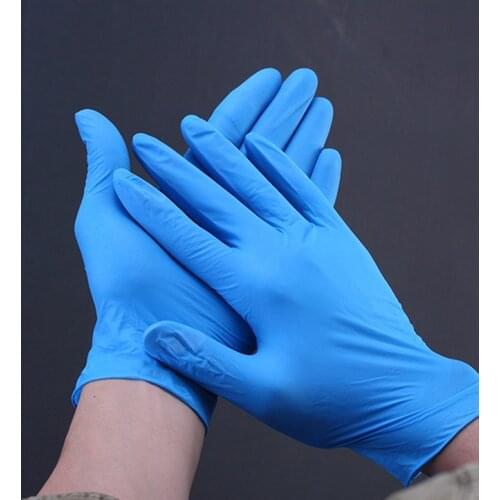 100PCS/bag Comfortable Blue Nitrile Disposable Rubber Gloves For Home Food Cleaning Mechanic Laboratory Safety Work LBS