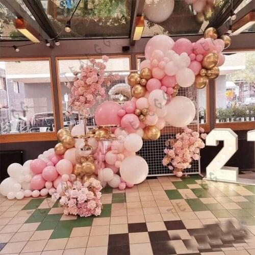186pcs Baby Shower Macaron White Pink Balloons Garland Arch Globos Birthday Wedding Anniversary Party Decoration Home Supplies