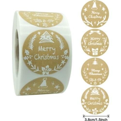500 Pcs Christmas Sticker Packing 38mm Envelope Seal Label New Year Holiday Xmas Gifts Decoraton