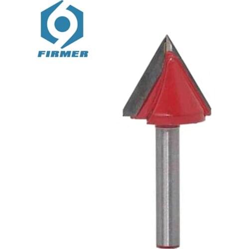 6x22x60° Woodworking trimming machine chamfering drill bit trimming head 45 degrees chamfering trimmer V-head tungsten steel