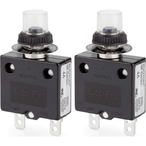 98SeriesCircuit Breaker Push-Button Reset with Quick Connect Terminals and Waterproof Cover Thermal Overload Circuit Breaker