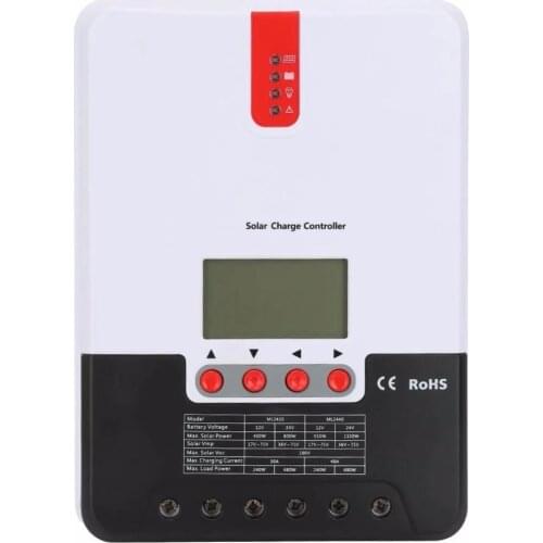 30/40A 12V 24V Auto MPPT Solar Charge Controller with LCD Display ML2430 ML2440 for batteries solar PV regulator Charger