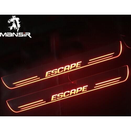 Car Scuff Plate Led Lights For Ford Escape 2013 2014 - 2017 2018 2019 Door Acrylic Sill Plate Guard Pedal Pathway Welcome Light