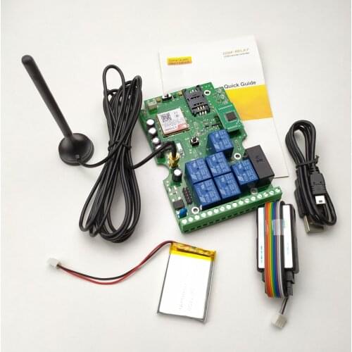 Free shipping New Version Seven relay output GSM remote control board Not including rechargeable battery
