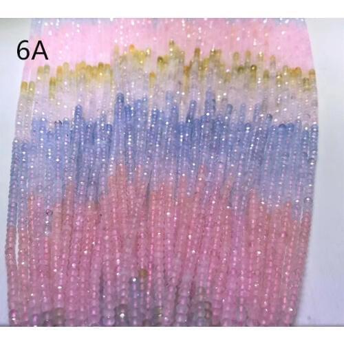 6A loose beads morganite roundel faceted 4*2mm 14" for DIY jewelry making FPPJ wholesale beads nature gem stone