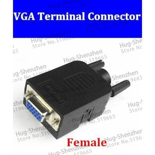 DB15 VGA Female 3 Rows 15 Pin Plug Breakout Terminals Screw Type DIY Connector