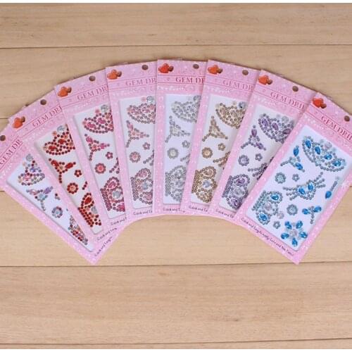 Kids Toys Stickers Crystal Flower Stickers DIY Decal Self-adhesive Childrens Gifts Sticker