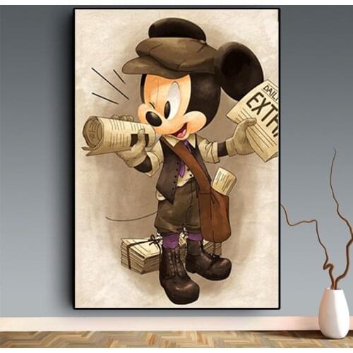 Disney Poster and Print Donald Duck Mural Mickey Mouse Graffiti Art Canvas Printings Wall Art Picture for Living Room Christmas