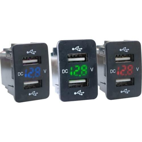 Dual USB Port Car Charger Adapter USB Car Chargers 5V Car Charger With Digital Display And 60m Cable For Honda 12V-24V Adapters