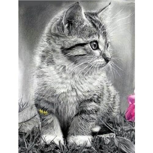 Hot Selling 5D DIY Diamond Embroidery Cute Cat 3D Square/Circle Diamond Painting Cross Stitch Mosaic Wall Decoration HR7777