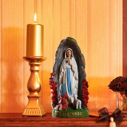 Beautiful Virgin Mary Figurine Sculpture Resin Christian Wedding Gift Xmas Desktop Display Decor Catholic Church Home Decoration