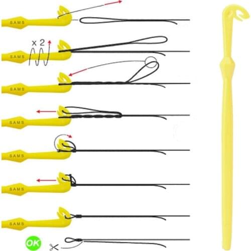 Easy Hook Loop Disgorger Tool Tie Fast Knot Tying Fishing Line Tier Kit