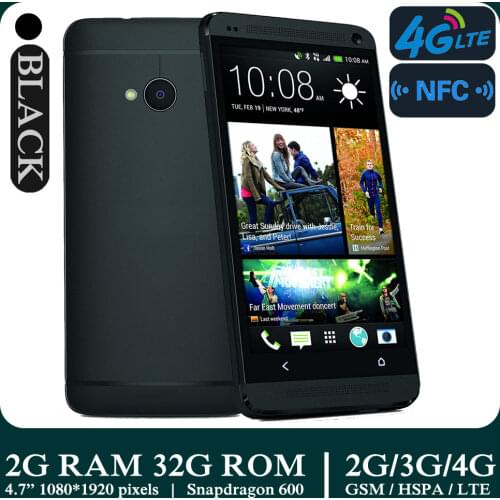 Used HTC M7 1080*1920 Quad Core smartphones 2G/3G/4G LTE NFC 2G RAM+32G ROM Android Mobile Phones Unlocked Cheap Celulares Wifi