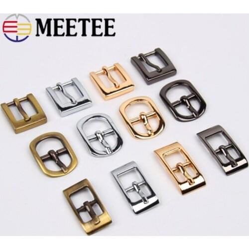 Meetee 5/10pcs 20mm Metal Pin Buckle Watch Strap Adjust Buckles DIY Belt Clasp Bags Webbing Needle Hook Decor Button Accessories