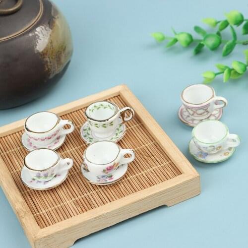 1 Set Kitchen Doll Accessories Dollhouse Miniature Coffee Cup For Kitchen Room Food Drink Home Tableware Decoration
