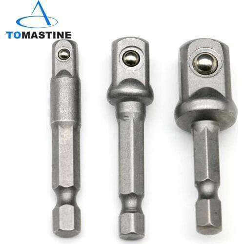 3 Pcs 1/4 3/8 1/2Hex Power Drill Bit Driver Socket Bits Set Adapter Wrench Sleeve Extension Bar For Electric Screwdriver Bits