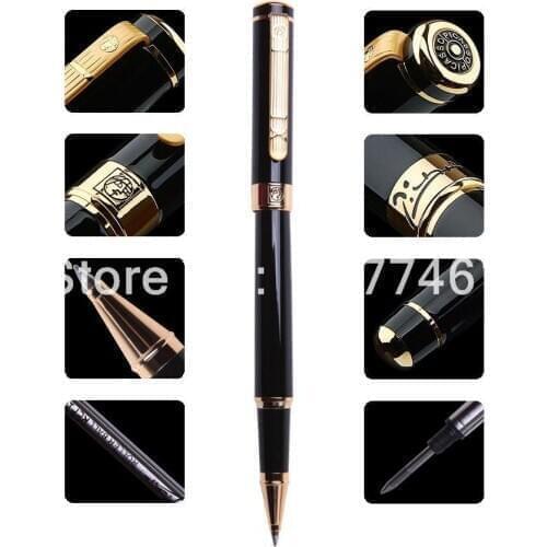 PICASSO 902 Gentleman black and golden metal case roller ball pen gift Ballpoint Pen