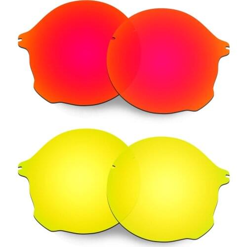 HKUCO For Tailend Sunglasses Polarized Replacement Lenses 2 Pairs - Red&Gold