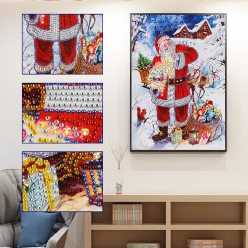 Christmas Diamond Painting Santa Claus Full Round Square Embroidery Sale Diamond Art Winter Cross Stitch Rhinestones Home Decor
