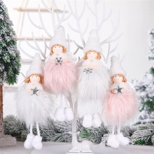2020 Christmas Gifts for Kids Cute Angle Dolls Faceless Gnome Santa Noel Xmas Tree Hanging Ornaments Navidad Decoration for Home