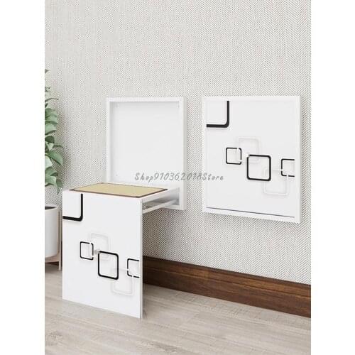 Folding Shoes Changing Stool, Metal Door Hanging Wall Invisible Shoes Wearing Chair, Entrance Porch, Modern Simplicity