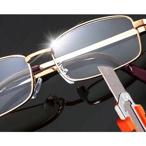 Real Glass Lens Reading Glasses Men Women Square Full Frame Presbyopic Glasses Anti-Scratch Diopter Eyewear +1.5 2.0 2.5