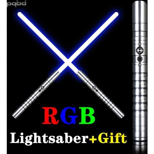 Pqbd RGB Lightsaber 11 Color Changing Flashlight Laser Sword Force FX Lighting Heavy Dueling Children Light Toy